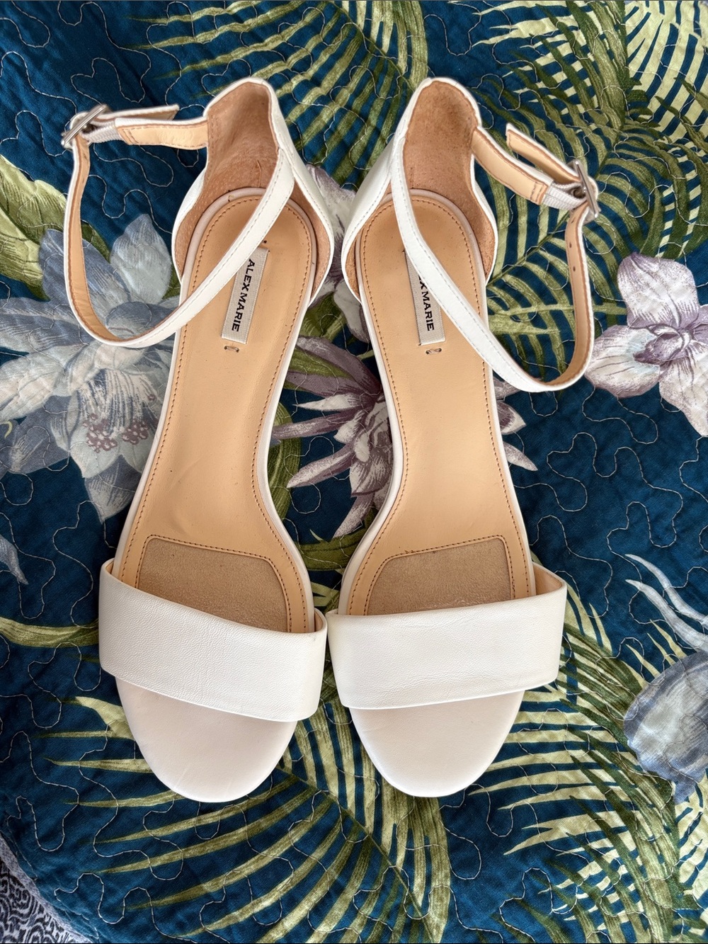 Alex Marie Women’s White Ankle-Strap Sandals